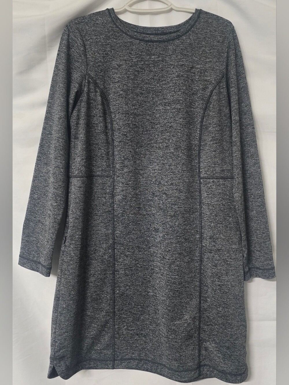 J. Jill Fit Marled Shirttail Dress, Heathered Gray, Pockets, Women's XS